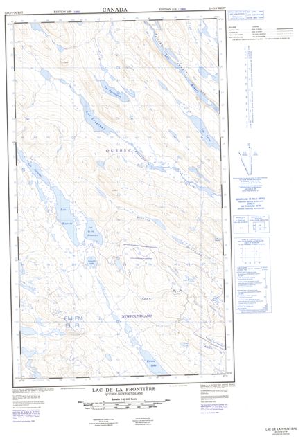 Lac De La Frontiere Topographic Paper Map 023O03W at 1:50,000 scale