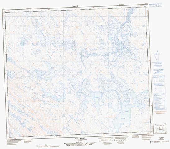 Lac Rivet Topographic Paper Map 023O09 at 1:50,000 scale