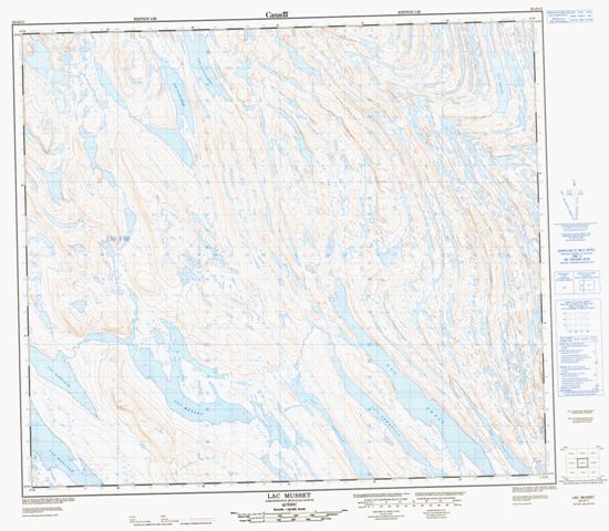 Lac Musset Topographic Paper Map 023O11 at 1:50,000 scale