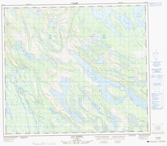 Lac Ribero Topographic Paper Map 023O13 at 1:50,000 scale