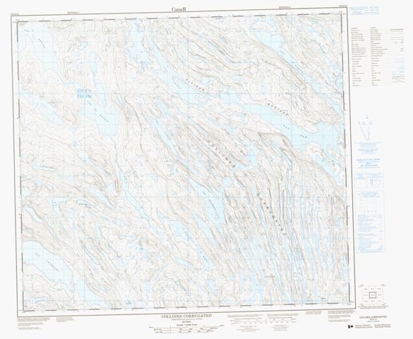 Collines Corrugated Topographic Paper Map 023O14 at 1:50,000 scale
