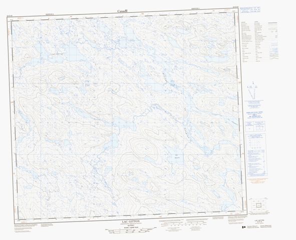 Lac Gitton Topographic Paper Map 023O16 at 1:50,000 scale