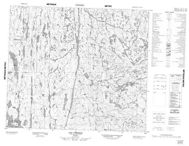 Lac Vreisnic Topographic Paper Map 023P03 at 1:50,000 scale