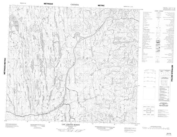 Lac Grand Rosoy Topographic Paper Map 023P06 at 1:50,000 scale