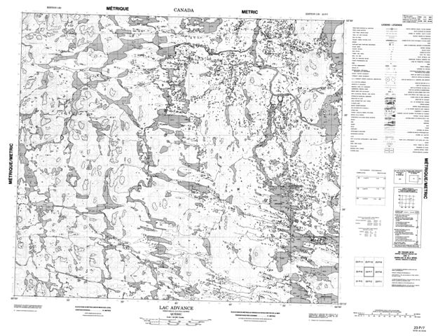 Lac Advance Topographic Paper Map 023P07 at 1:50,000 scale