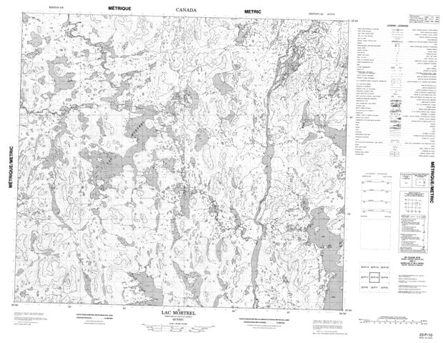 Lac Mortrel Topographic Paper Map 023P10 at 1:50,000 scale