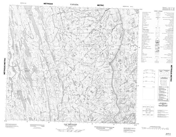 Lac Recouet Topographic Paper Map 023P11 at 1:50,000 scale