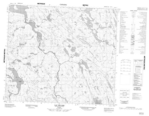 Lac Mccabe Topographic Paper Map 023P12 at 1:50,000 scale