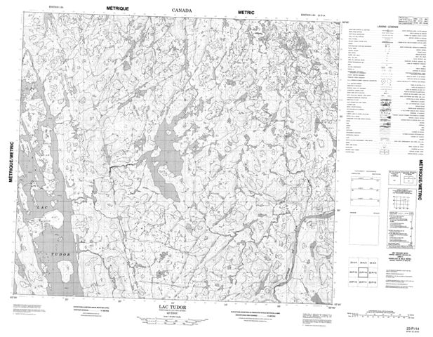 Lac Tudor Topographic Paper Map 023P14 at 1:50,000 scale