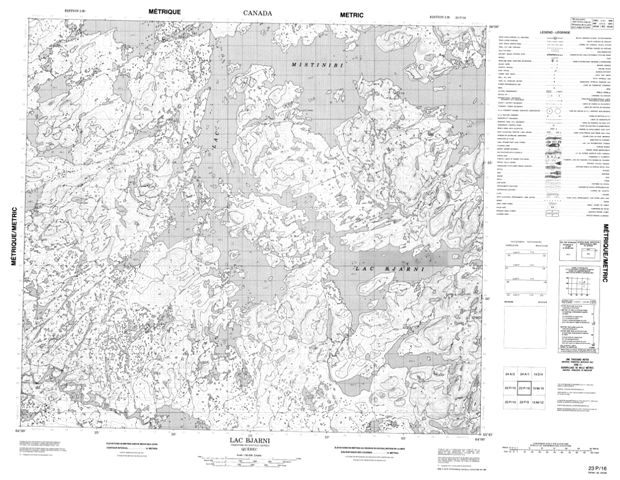 Lac Bjarni Topographic Paper Map 023P16 at 1:50,000 scale