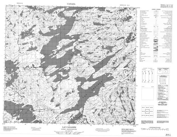 Lac Cananee Topographic Paper Map 024A01 at 1:50,000 scale