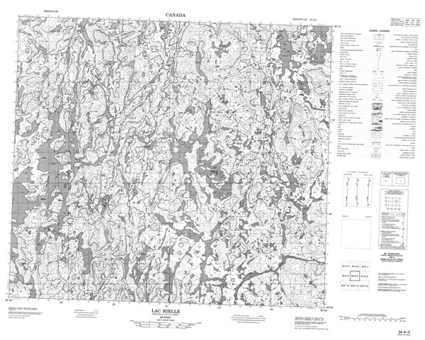 Lac Rielle Topographic Paper Map 024A03 at 1:50,000 scale