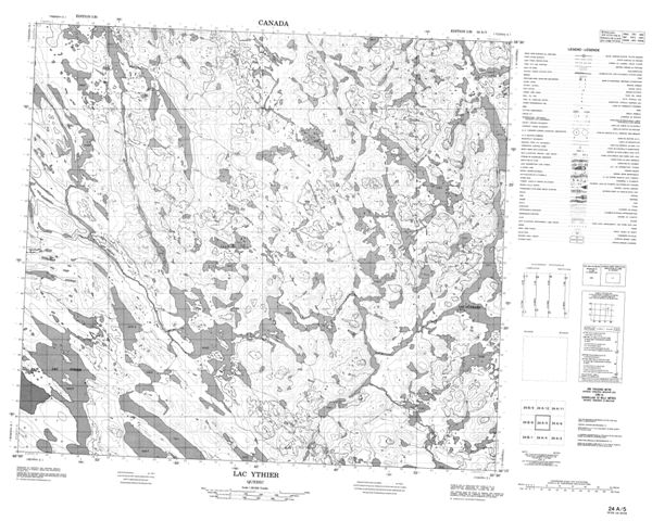 Lac Ythier Topographic Paper Map 024A05 at 1:50,000 scale