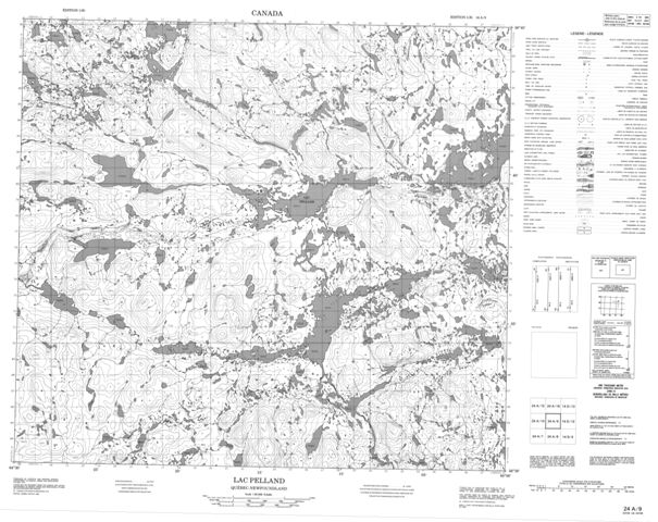 Lac Pelland Topographic Paper Map 024A09 at 1:50,000 scale