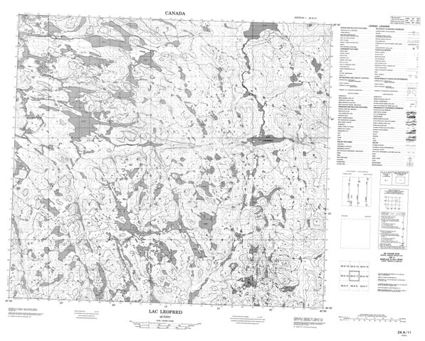 Lac Leofred Topographic Paper Map 024A11 at 1:50,000 scale