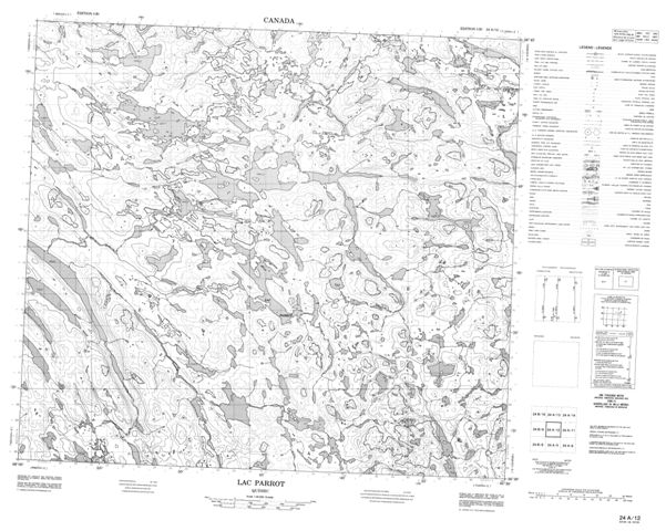 Lac Parrot Topographic Paper Map 024A12 at 1:50,000 scale