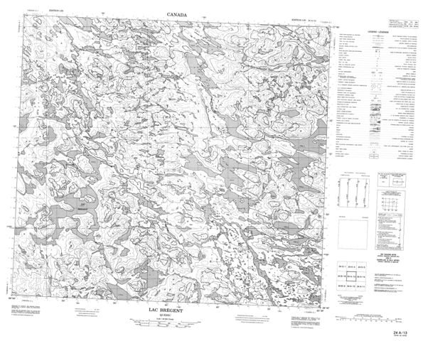 Lac Bregent Topographic Paper Map 024A13 at 1:50,000 scale