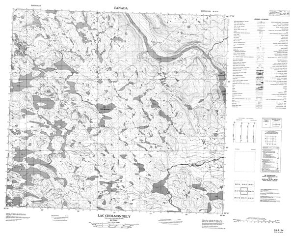 Lac Cholmondely Topographic Paper Map 024A14 at 1:50,000 scale
