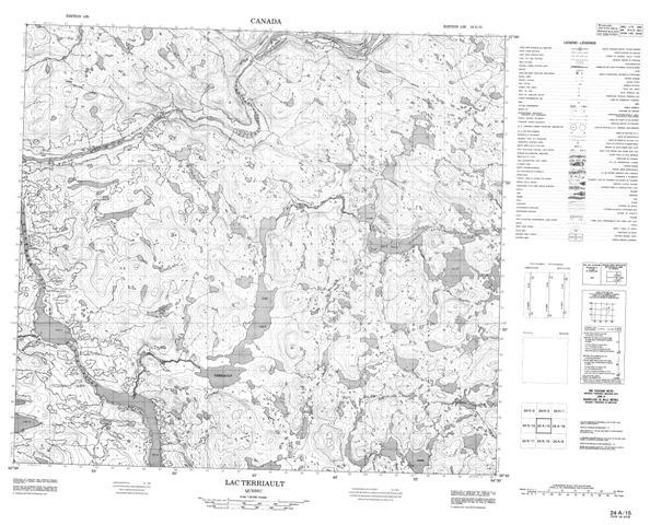 Lac Terriault Topographic Paper Map 024A15 at 1:50,000 scale