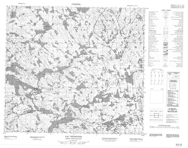 Lac Pennoyer Topographic Paper Map 024A16 at 1:50,000 scale