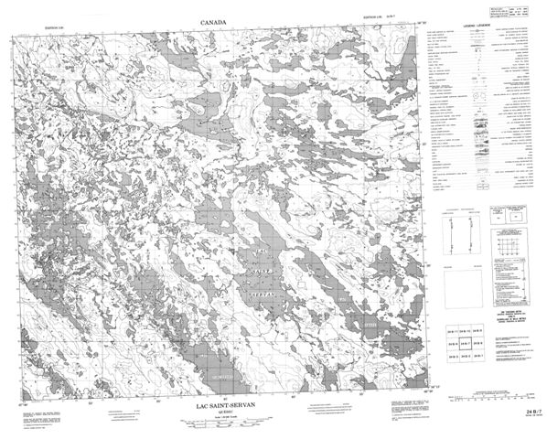 Lac Saint-Servan Topographic Paper Map 024B07 at 1:50,000 scale
