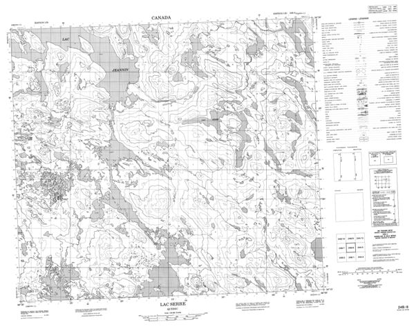 Lac Serre Topographic Paper Map 024B08 at 1:50,000 scale
