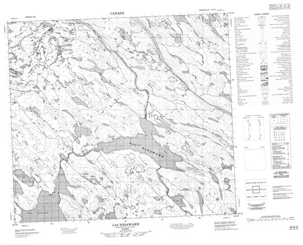 Lac Ninawawe Topographic Paper Map 024B09 at 1:50,000 scale