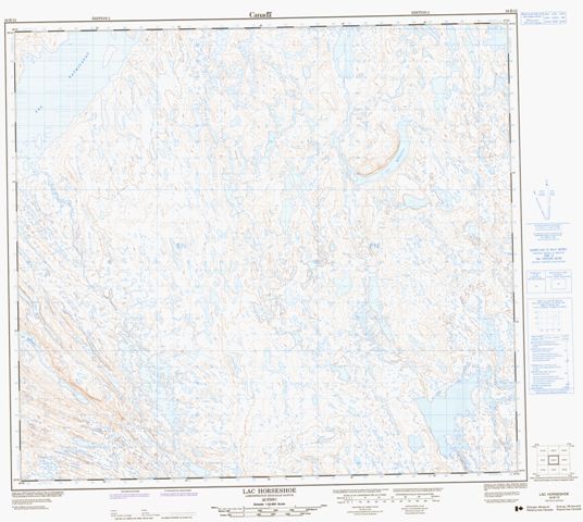 Lac Horseshoe Topographic Paper Map 024B12 at 1:50,000 scale