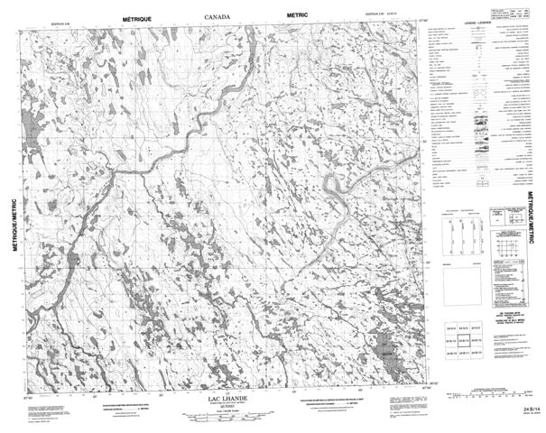 Lac Lhande Topographic Paper Map 024B14 at 1:50,000 scale