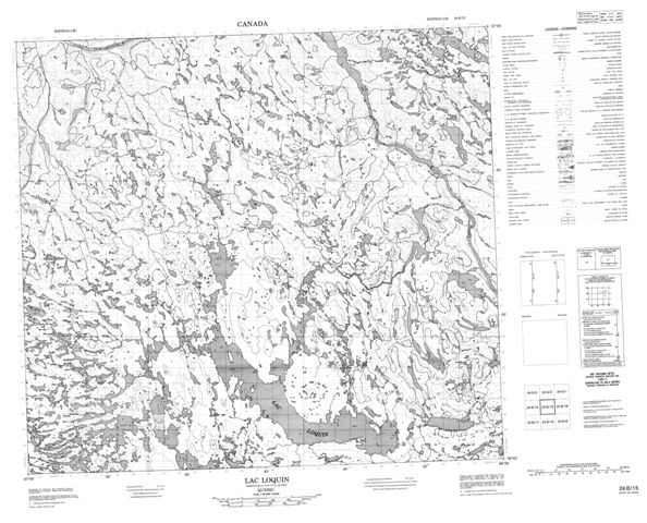 Lac Loquin Topographic Paper Map 024B15 at 1:50,000 scale