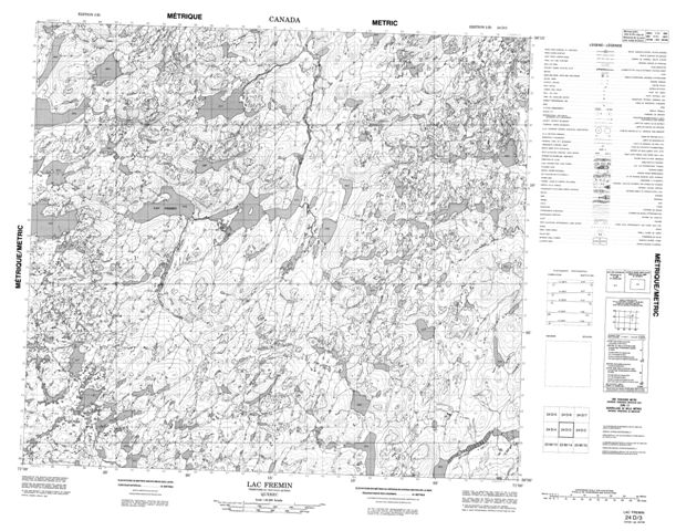 Lac Fremin Topographic Paper Map 024D03 at 1:50,000 scale