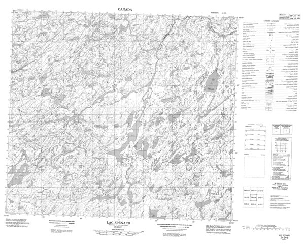 Lac Spenard Topographic Paper Map 024D06 at 1:50,000 scale