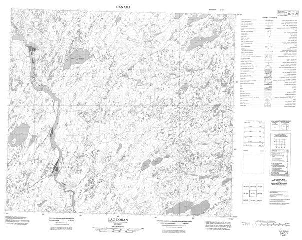 Lac Doran Topographic Paper Map 024D07 at 1:50,000 scale