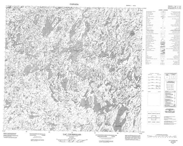 Lac Coursolles Topographic Paper Map 024D09 at 1:50,000 scale