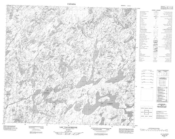 Lac Vallerenne Topographic Paper Map 024D10 at 1:50,000 scale