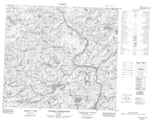 Ruisseau Laperottiere Topographic Paper Map 024D11 at 1:50,000 scale