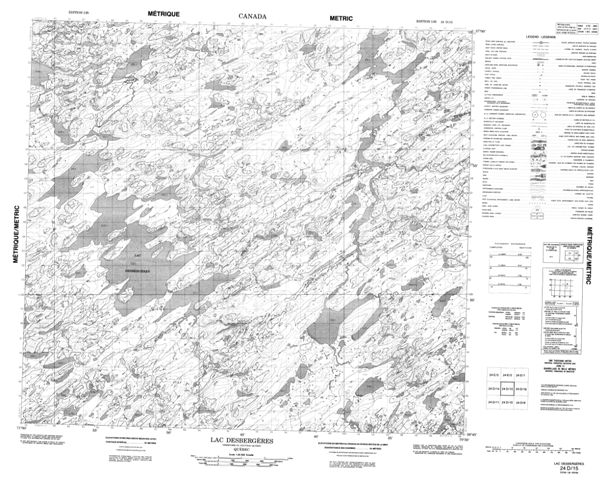 Lac Desbergeres Topographic Paper Map 024D15 at 1:50,000 scale