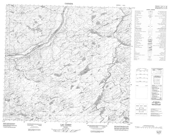 Lac Goret Topographic Paper Map 024E02 at 1:50,000 scale