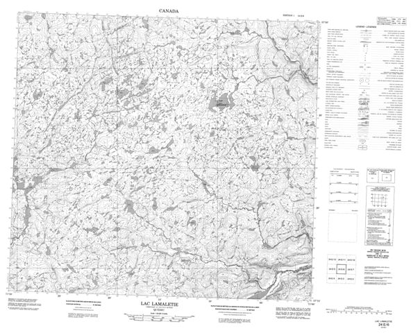 Lac Lamaletie Topographic Paper Map 024E06 at 1:50,000 scale