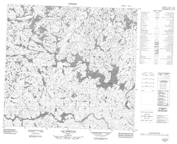Lac Ikirtuuq Topographic Paper Map 024E11 at 1:50,000 scale
