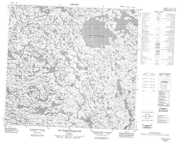 Lac Kakiattukallak Topographic Paper Map 024E12 at 1:50,000 scale