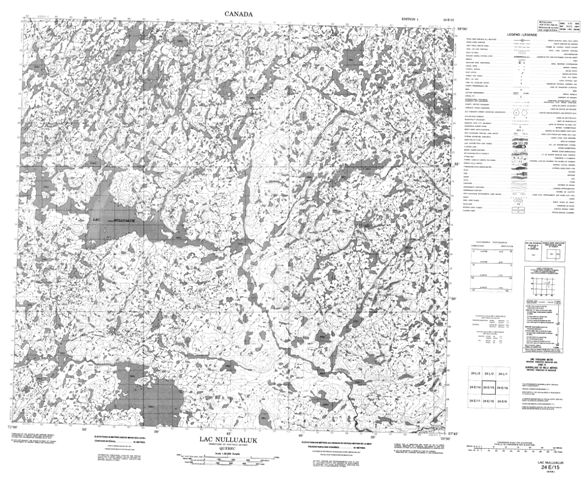 Lac Nullualuk Topographic Paper Map 024E15 at 1:50,000 scale