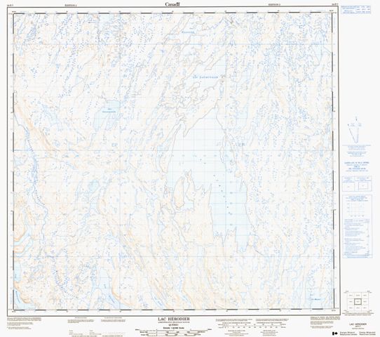 Lac Herodier Topographic Paper Map 024F07 at 1:50,000 scale