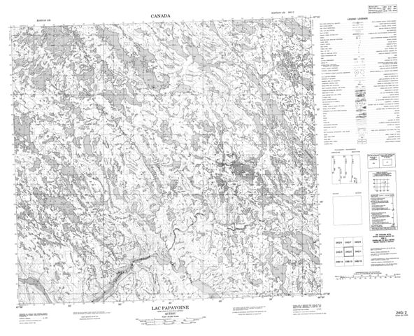 Lac Papavoine Topographic Paper Map 024G02 at 1:50,000 scale