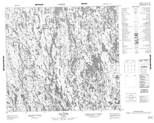 Lac Totel Topographic Paper Map 024G04 at 1:50,000 scale