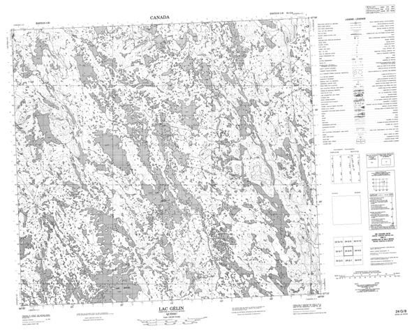 Lac Gelin Topographic Paper Map 024G08 at 1:50,000 scale