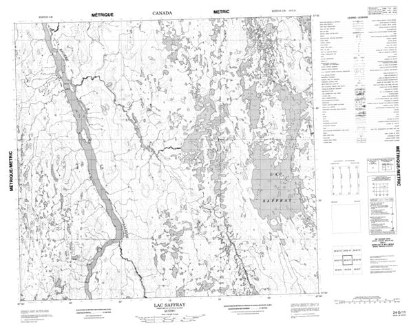 Lac Saffray Topographic Paper Map 024G11 at 1:50,000 scale