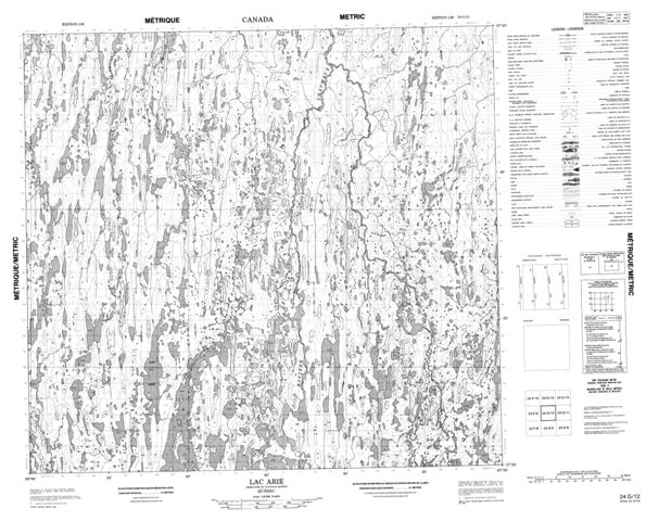 Lac Arie Topographic Paper Map 024G12 at 1:50,000 scale