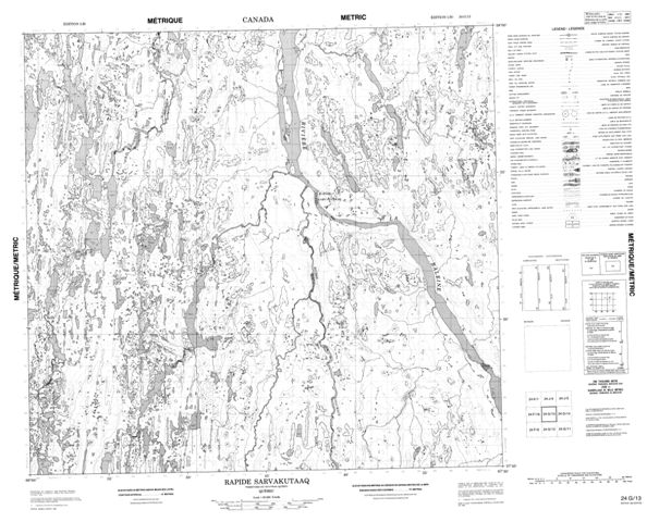 Rapide Sarvakutaaq Topographic Paper Map 024G13 at 1:50,000 scale