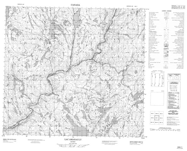 Lac Amarault Topographic Paper Map 024H01 at 1:50,000 scale